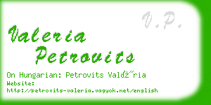 valeria petrovits business card